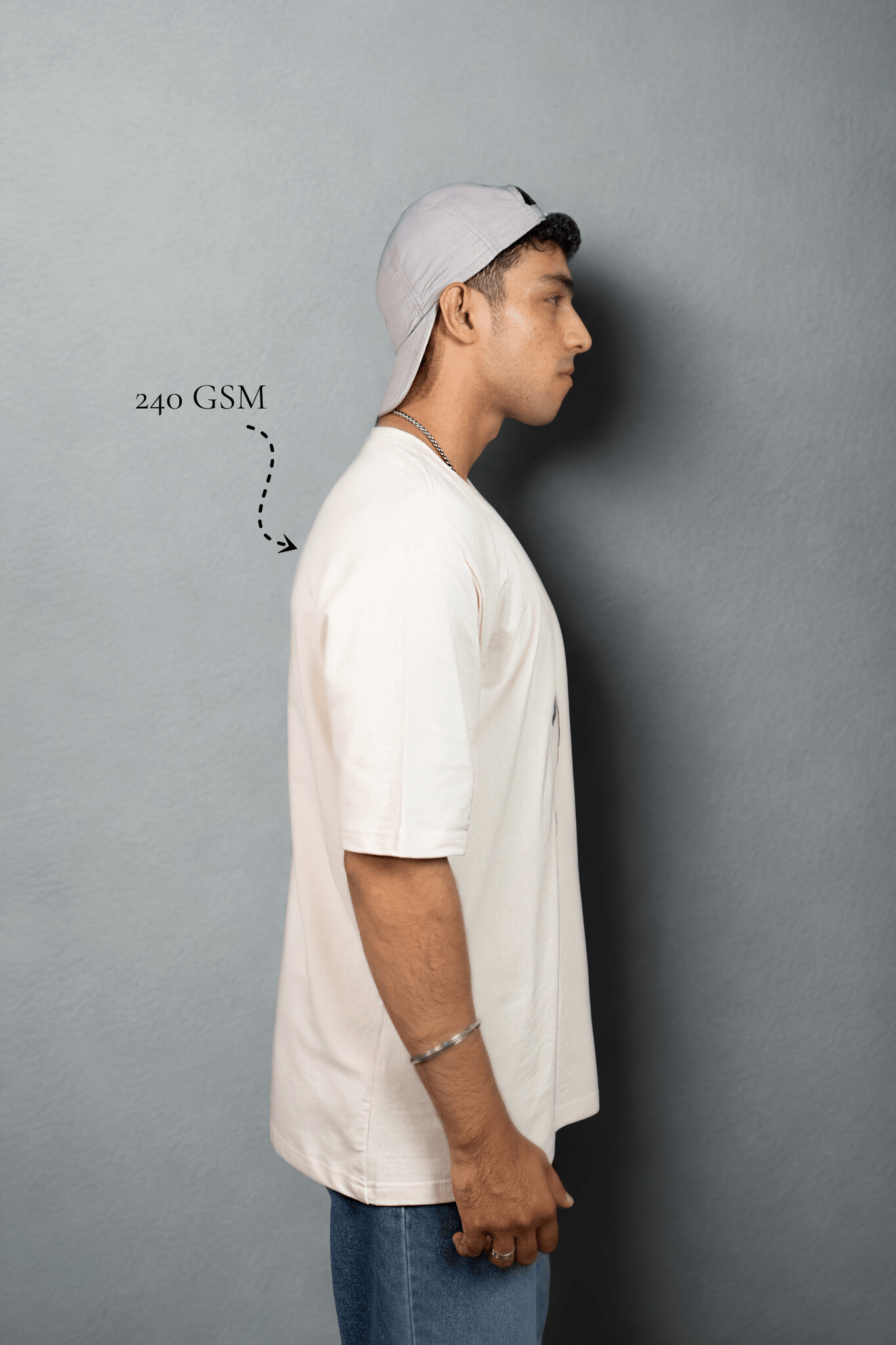 Echo Flame Embroidered Over Size Off White T-shirt (Unisex) - Albin FashionT-shirtAlbin Fashion