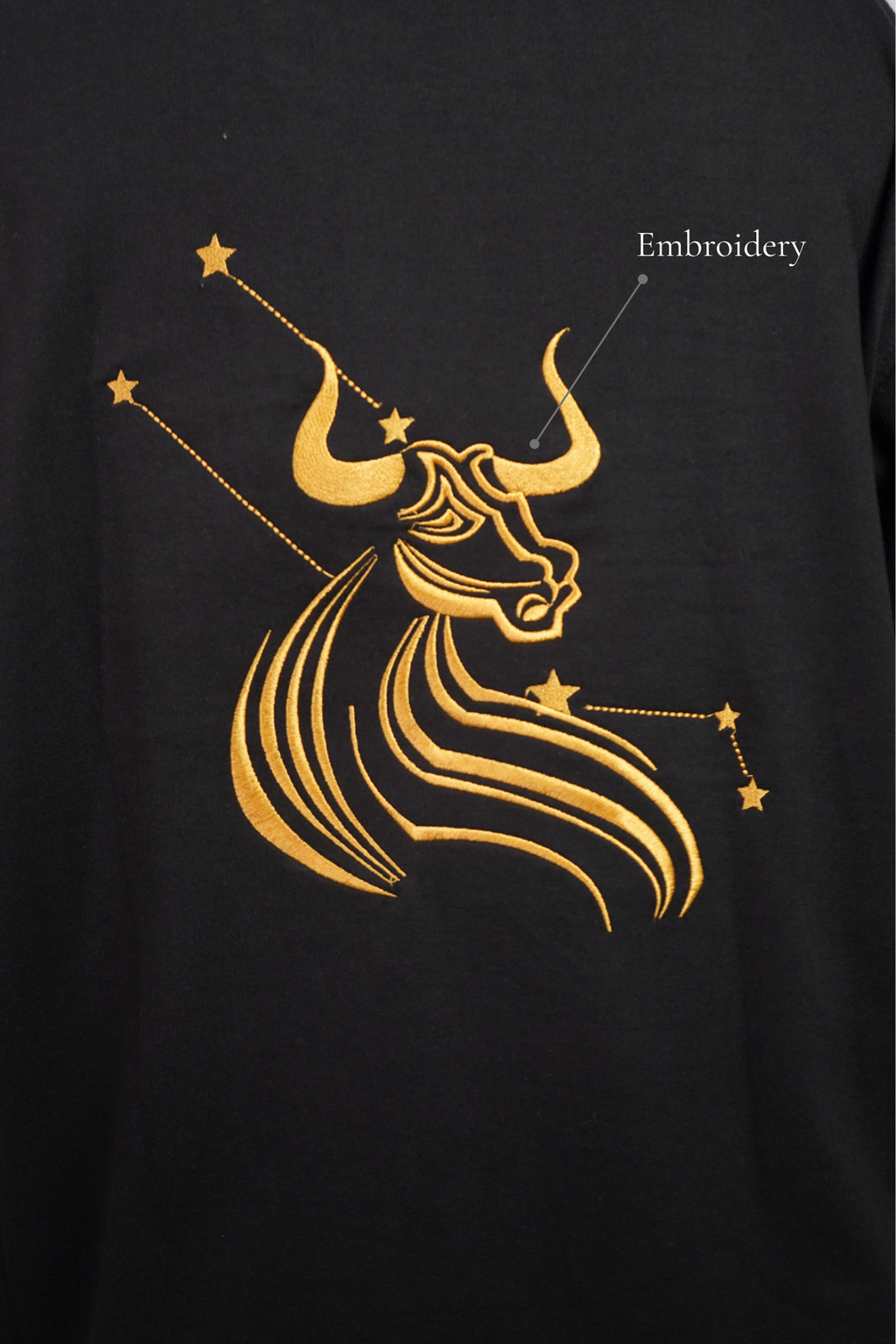 Taurus (Taurus themed Embroidered oversize t-shirt, unisex)