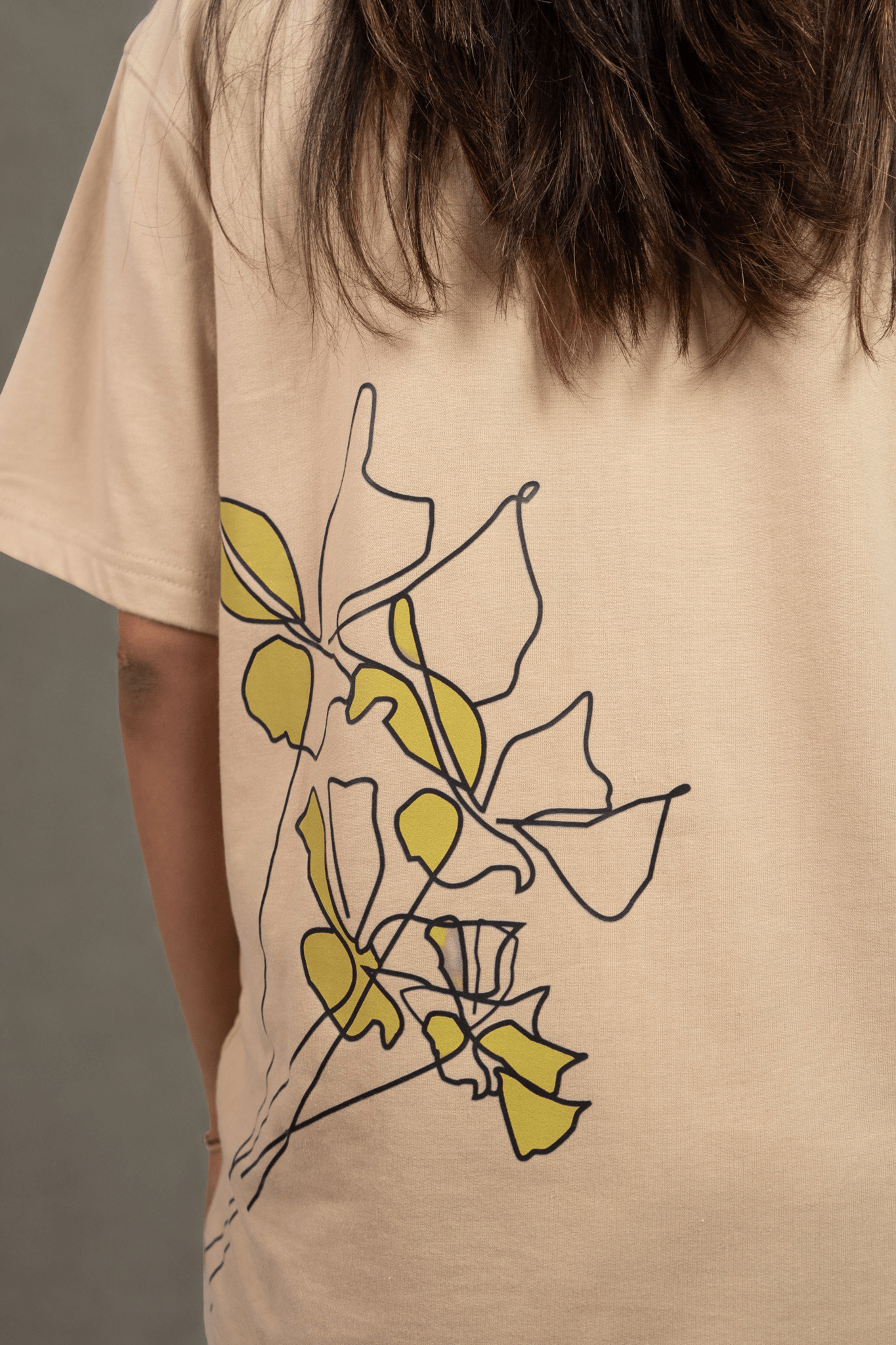 Petal Poise DTF Over Size Beige T-shirt (Unisex) - Albin FashionT-shirtAlbin Fashion