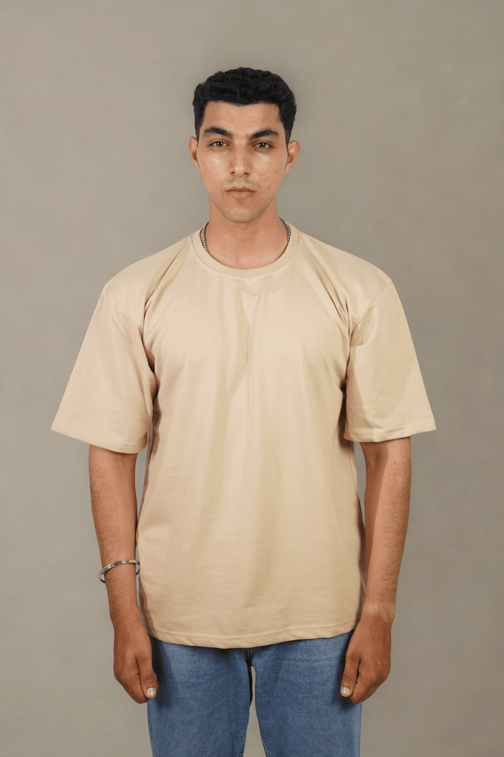 Petal Poise DTF Over Size Beige T-shirt (Unisex) - Albin FashionT-shirtAlbin Fashion
