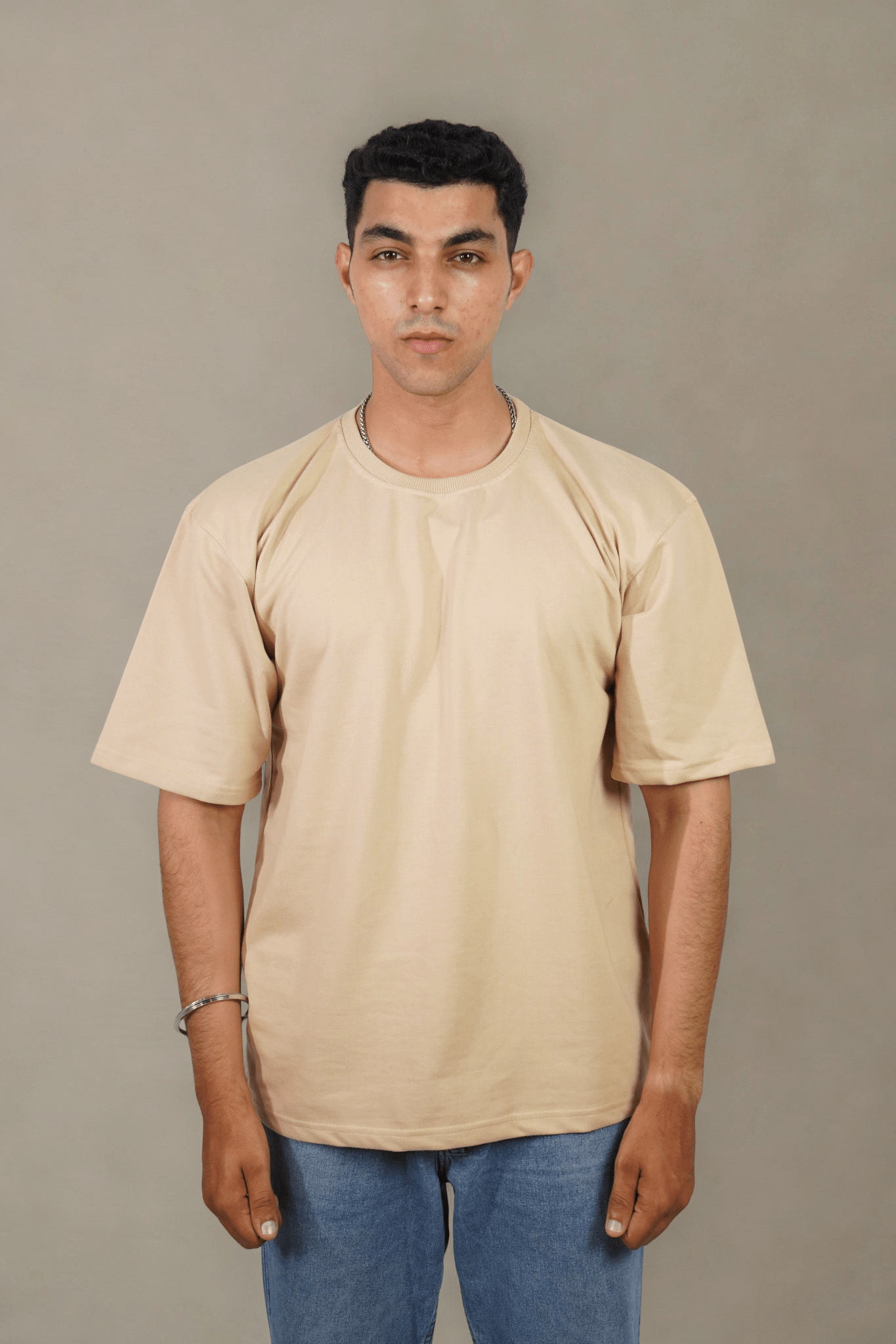 Petal Poise DTF Over Size Beige T-shirt (Unisex) - Albin FashionT-shirtAlbin Fashion