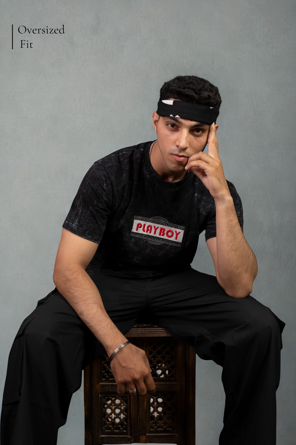 Play Boy Embroidered Over Size T-shirt (Unisex)