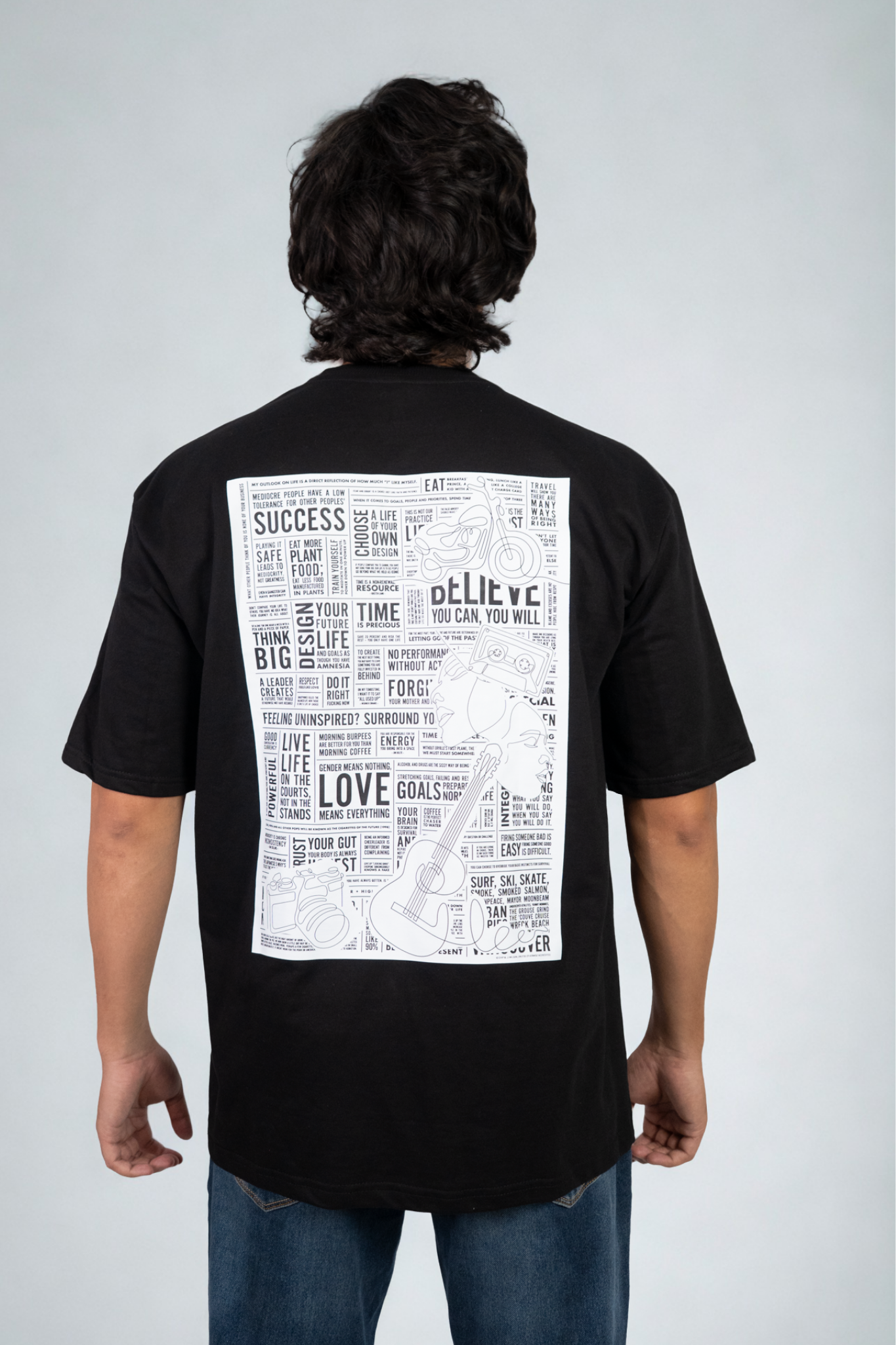 Ink and Cotton DTF Over Size Black T-shirt (Unisex)