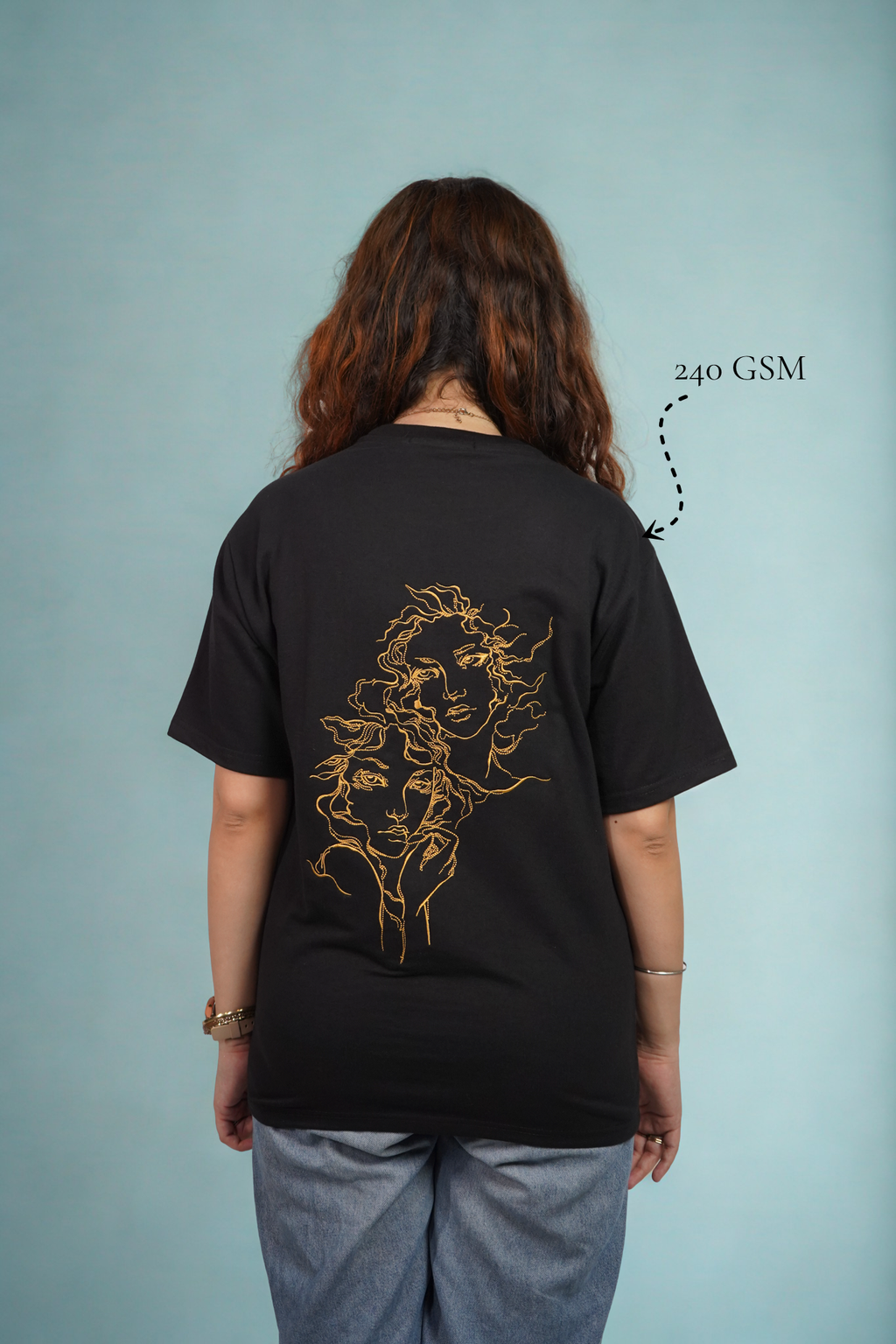 Gemini (Gemini themed Embroidered oversize t-shirt, unisex)