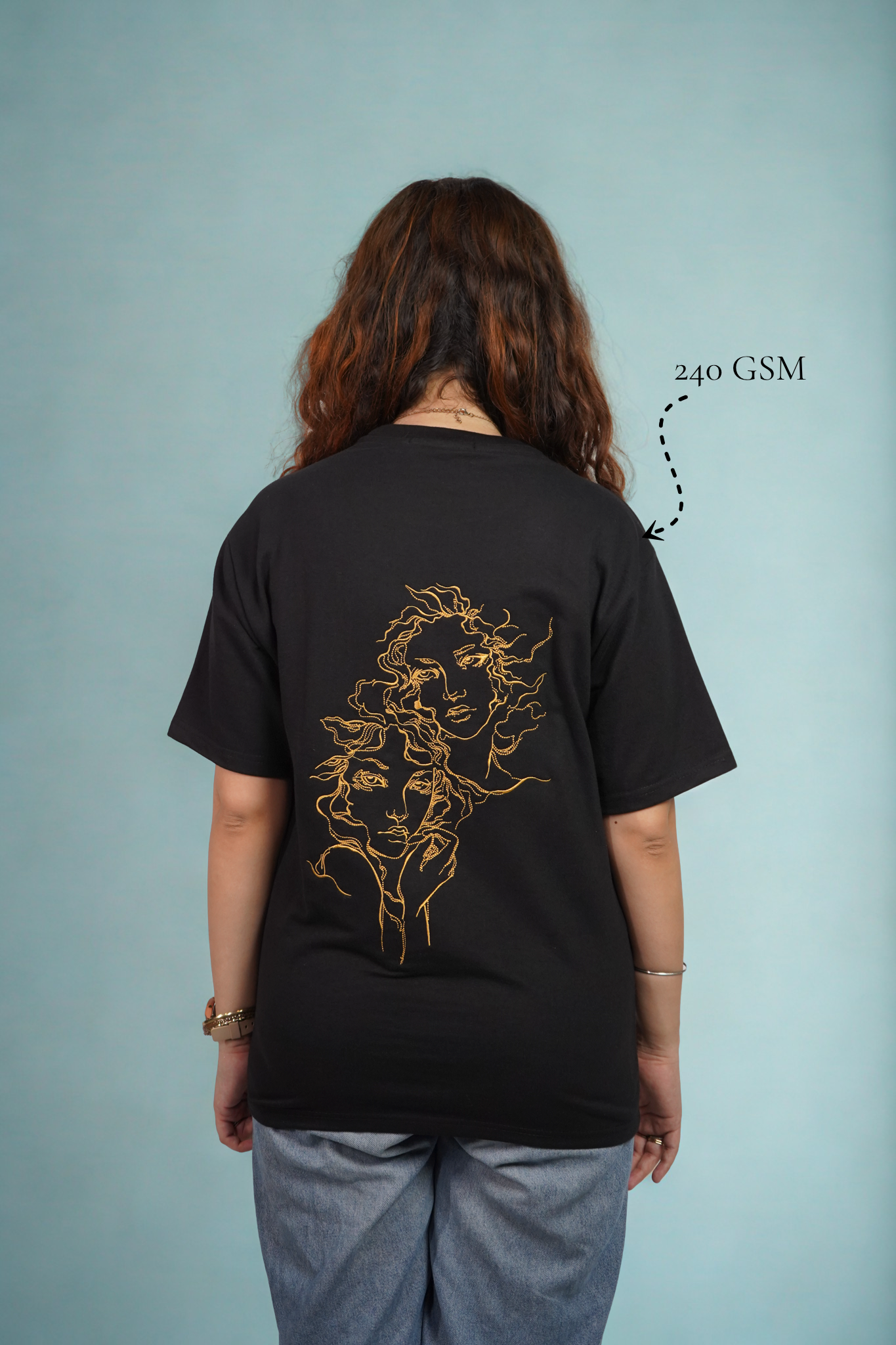 Gemini (Gemini themed Embroidered oversize t-shirt, unisex)