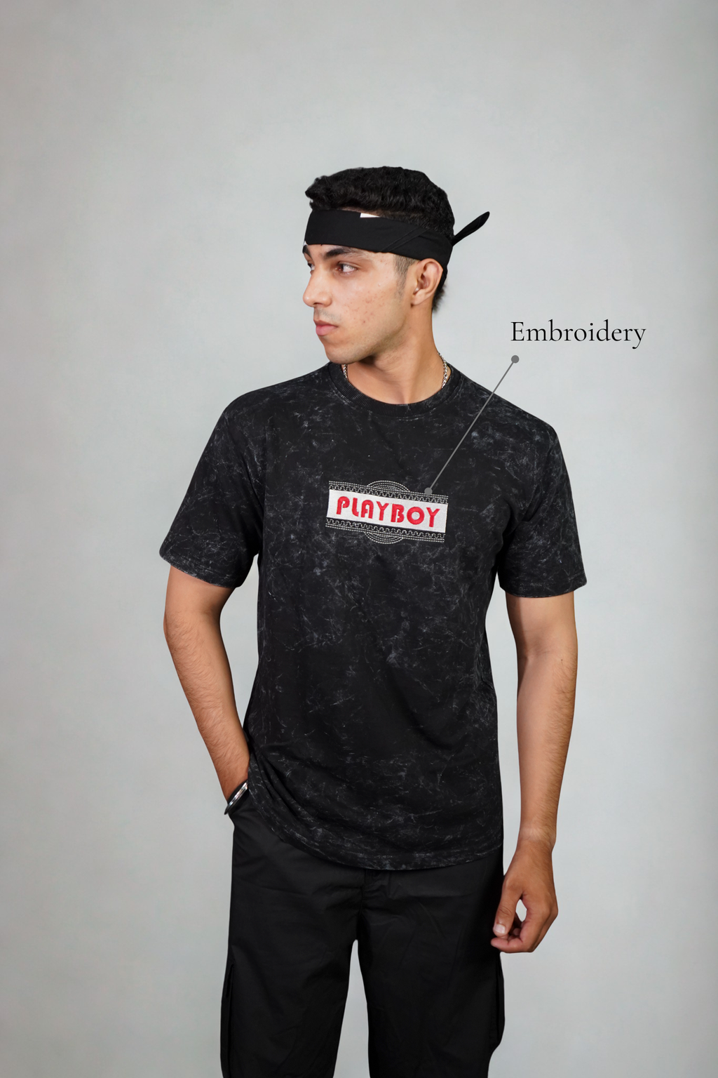 Play Boy Embroidered Over Size T-shirt (Unisex)