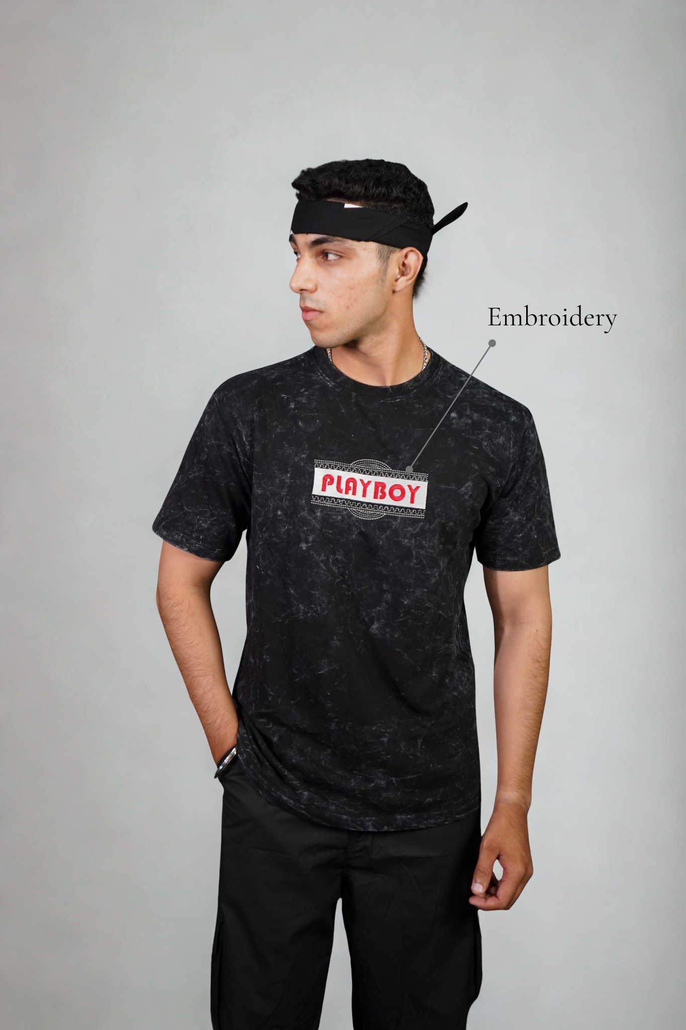 Play Boy Embroidered Over Size T-shirt (Unisex)