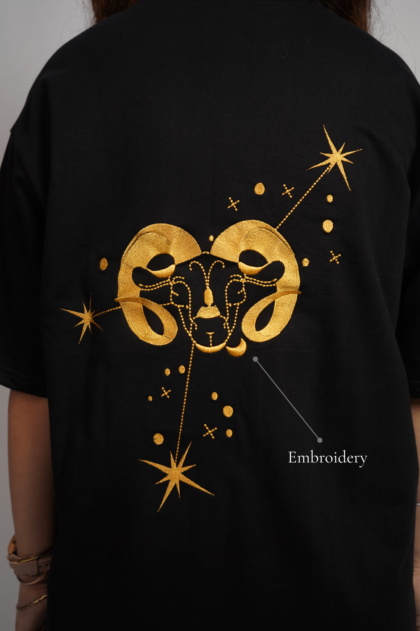 Aries (Aries themed Embroidered oversize t-shirt, unisex) - Albin FashionT-shirtAlbin Fashion