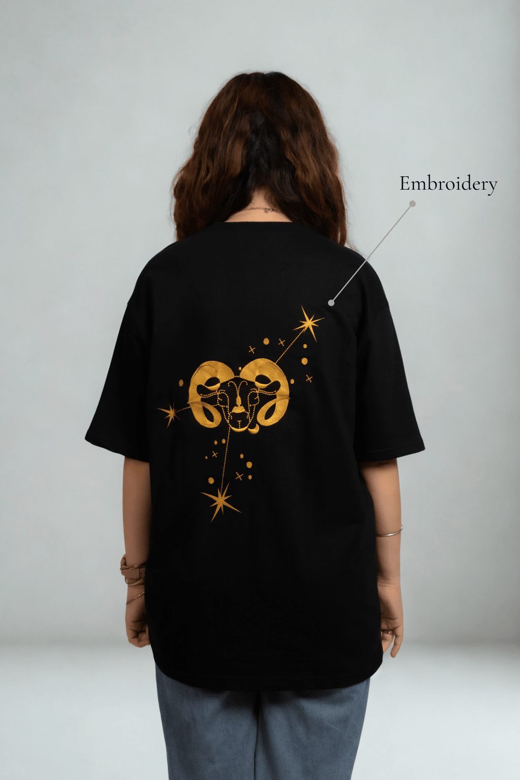 Aries (Aries themed Embroidered oversize t-shirt, unisex) - Albin FashionT-shirtAlbin Fashion