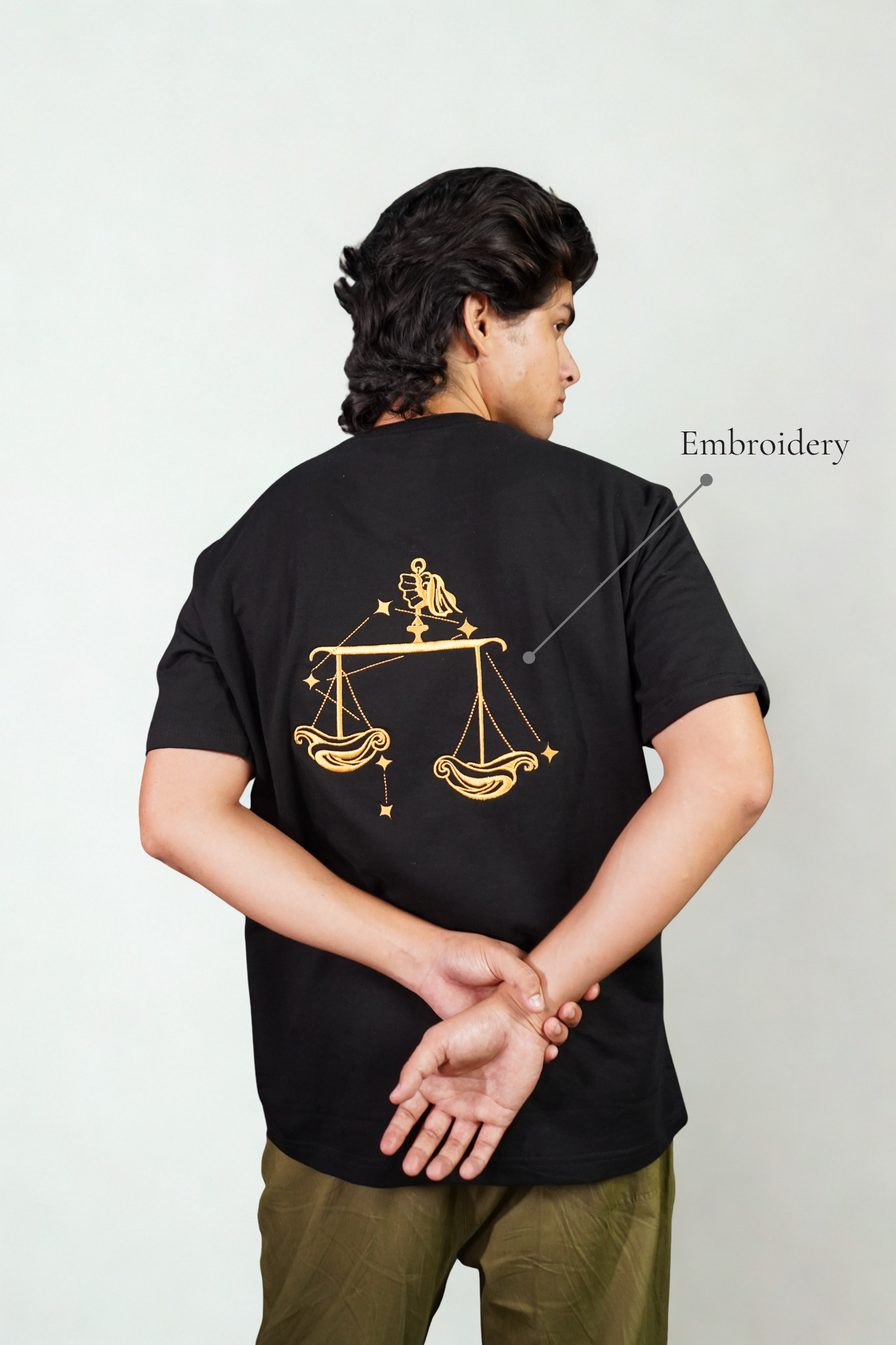 Libra (Libra themed Embroidered oversize t-shirt, unisex)