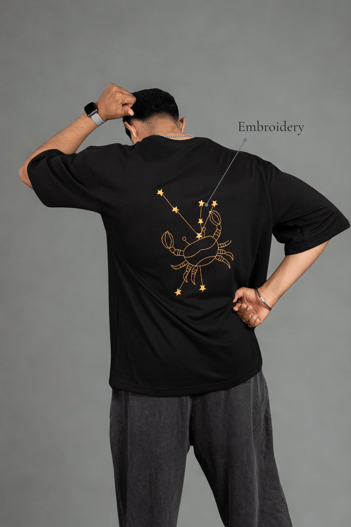 Cancer (Cancer themed Embroidered oversize t-shirt, unisex) - Albin FashionT-shirtAlbin Fashion