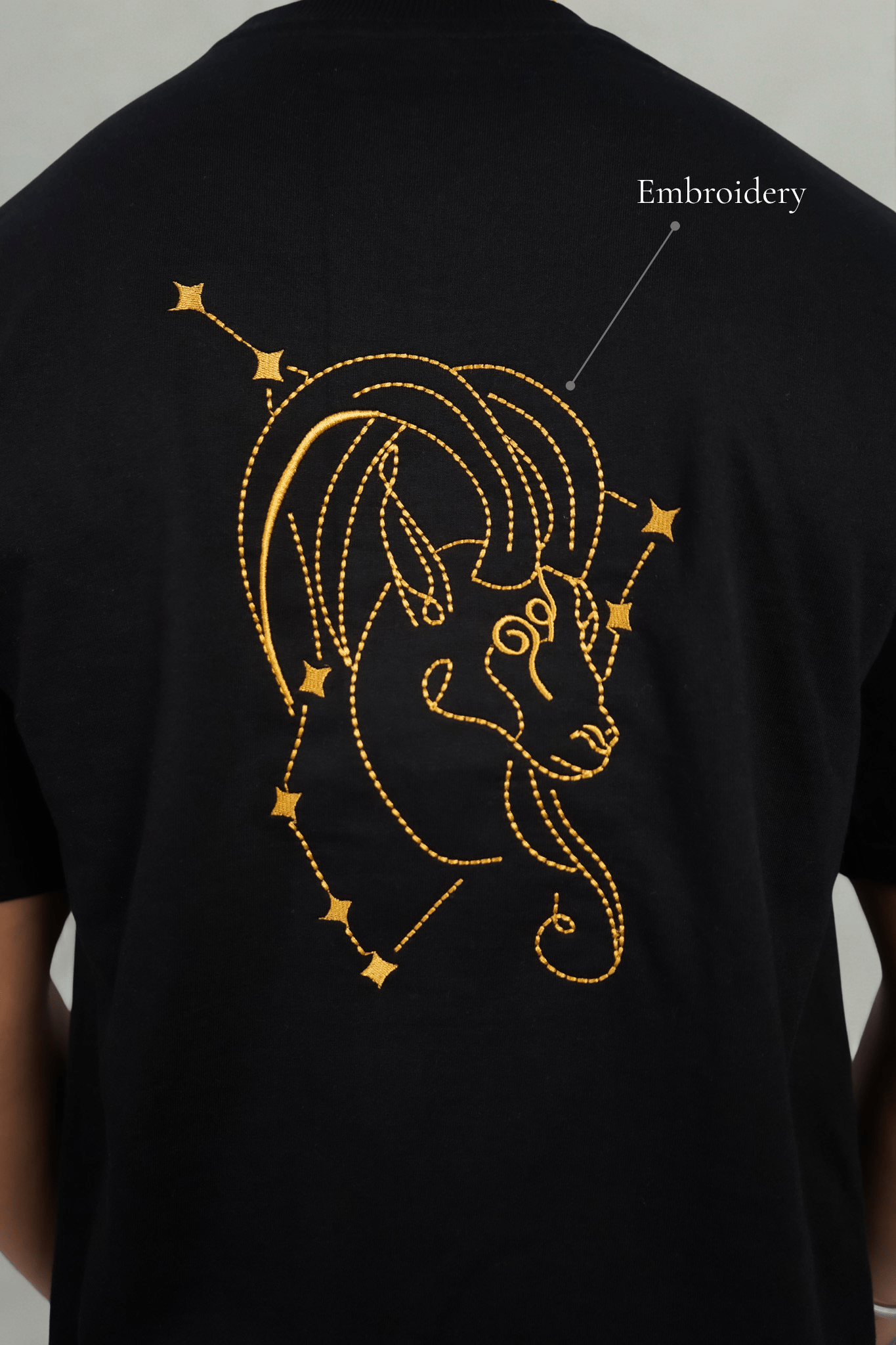 Capricorn (Capricorn themed Embroidered oversize t-shirt, unisex) - Albin FashionT-shirtAlbin Fashion