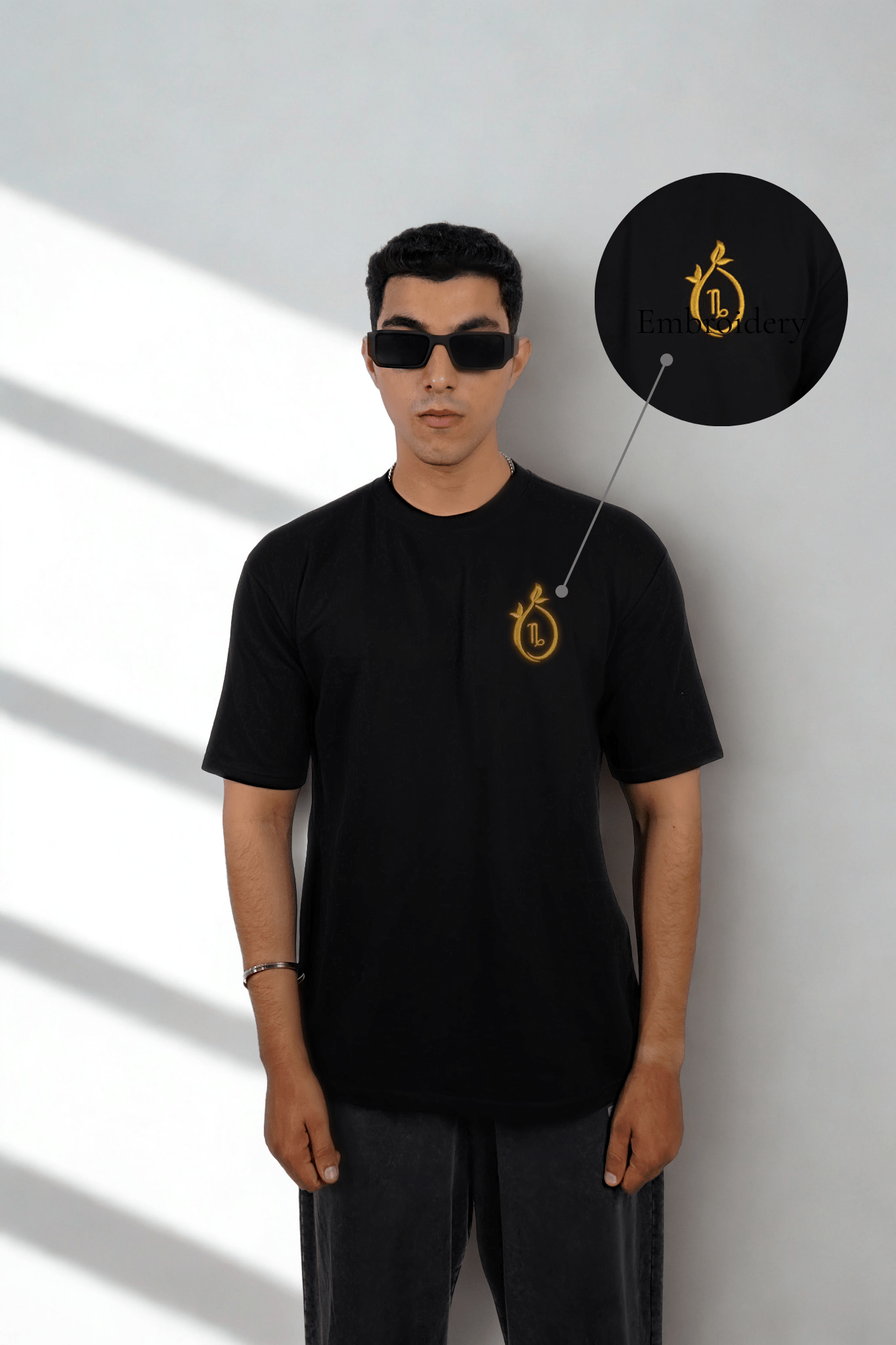 Capricorn (Capricorn themed Embroidered oversize t-shirt, unisex) - Albin FashionT-shirtAlbin Fashion