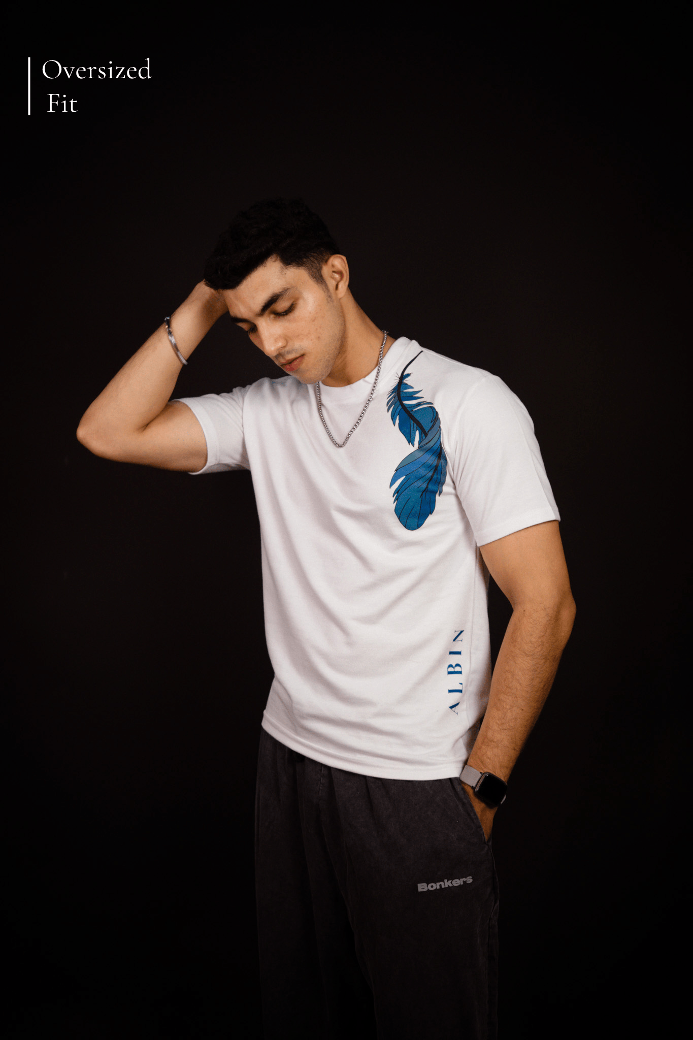 Feather Fall DTF Over Size White T-shirt (Unisex) - Albin FashionT-shirtAlbin Fashion