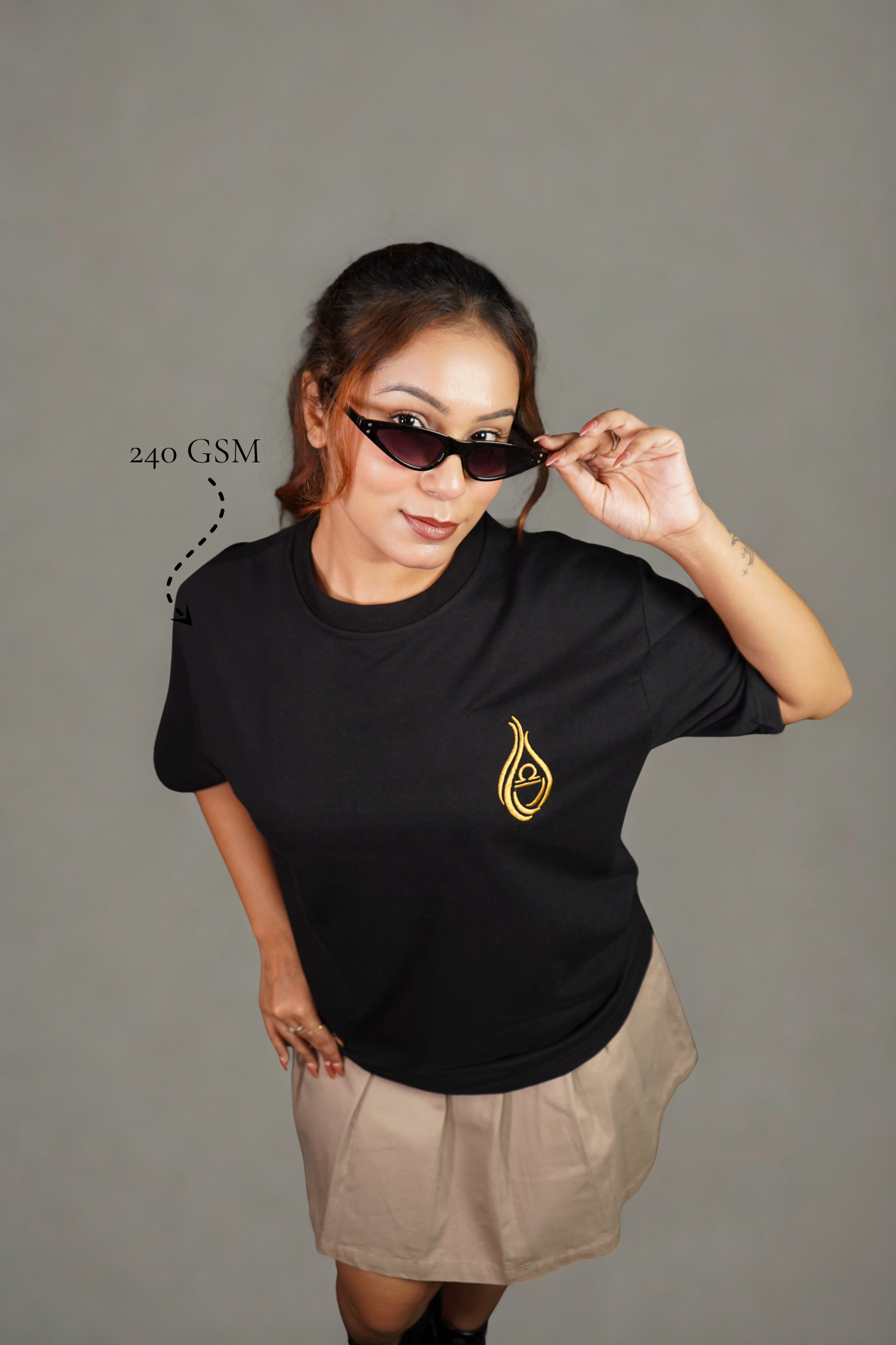 Libra (Libra themed Embroidered oversize t-shirt, unisex)