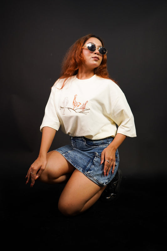 Wings of White Over Size Off White T-shirt (Unisex) - Albin FashionT-shirtAlbin Fashion
