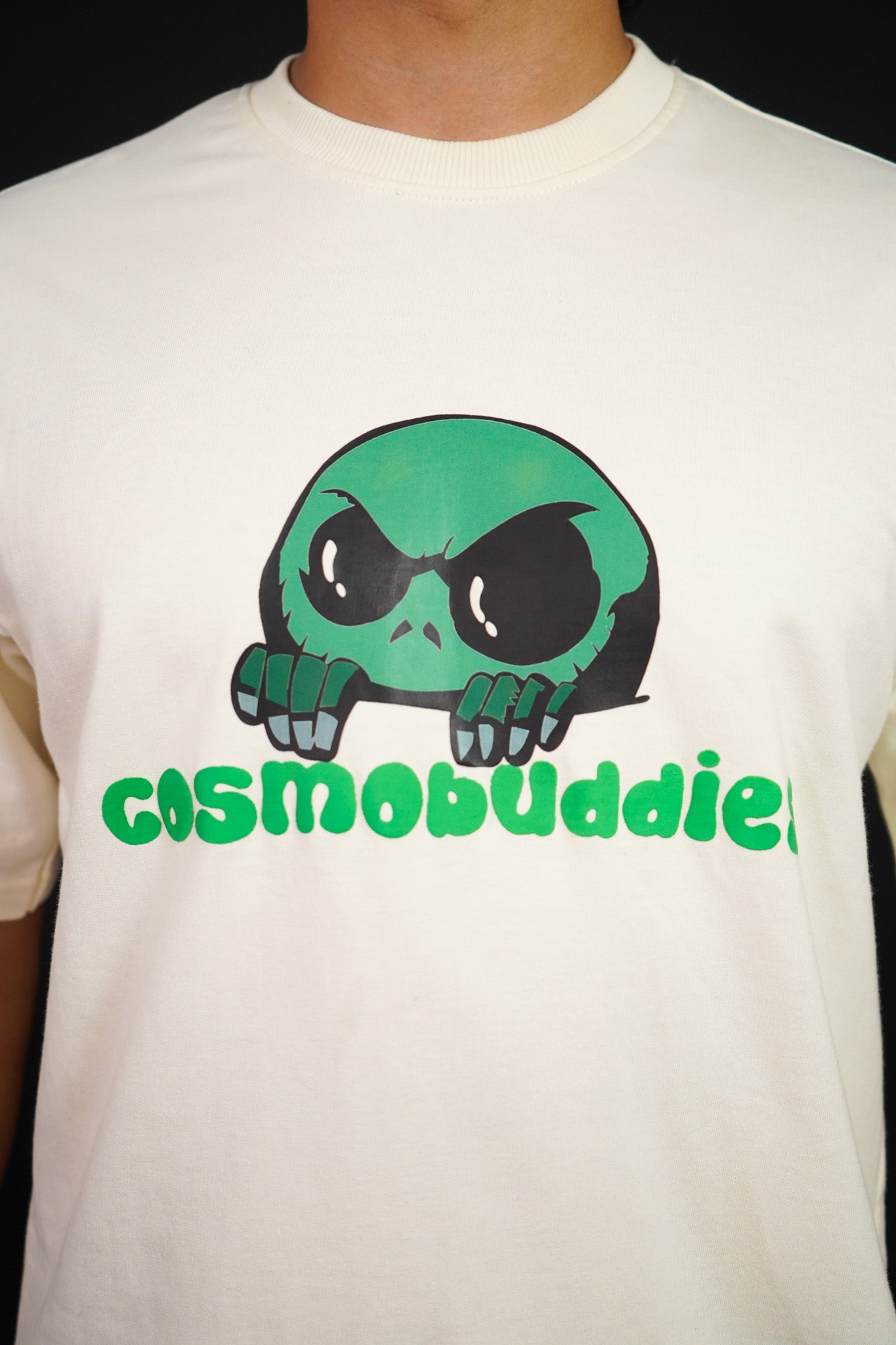 cosmic buddy Over Size Off White T-shirt (Unisex) - Albin FashionT-shirtAlbin Fashion