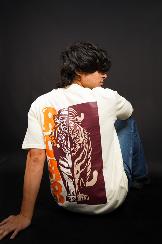 Roar Over Size Off white T-shirt (Unisex) - Albin FashionT-shirtAlbin Fashion