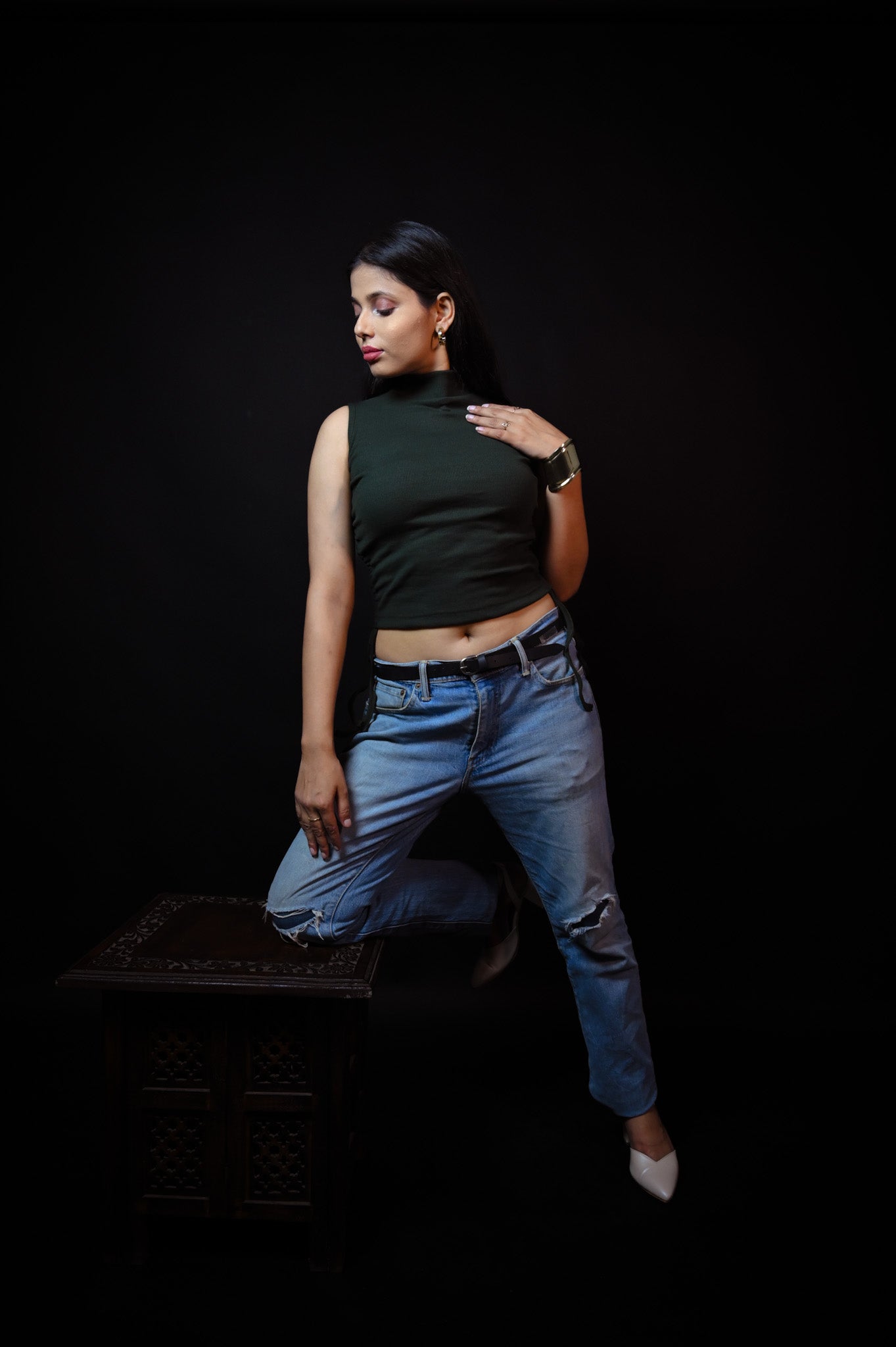 Ivy Neck Crop (Bottle Green) - Albin FashionshirtAlbin Fashion