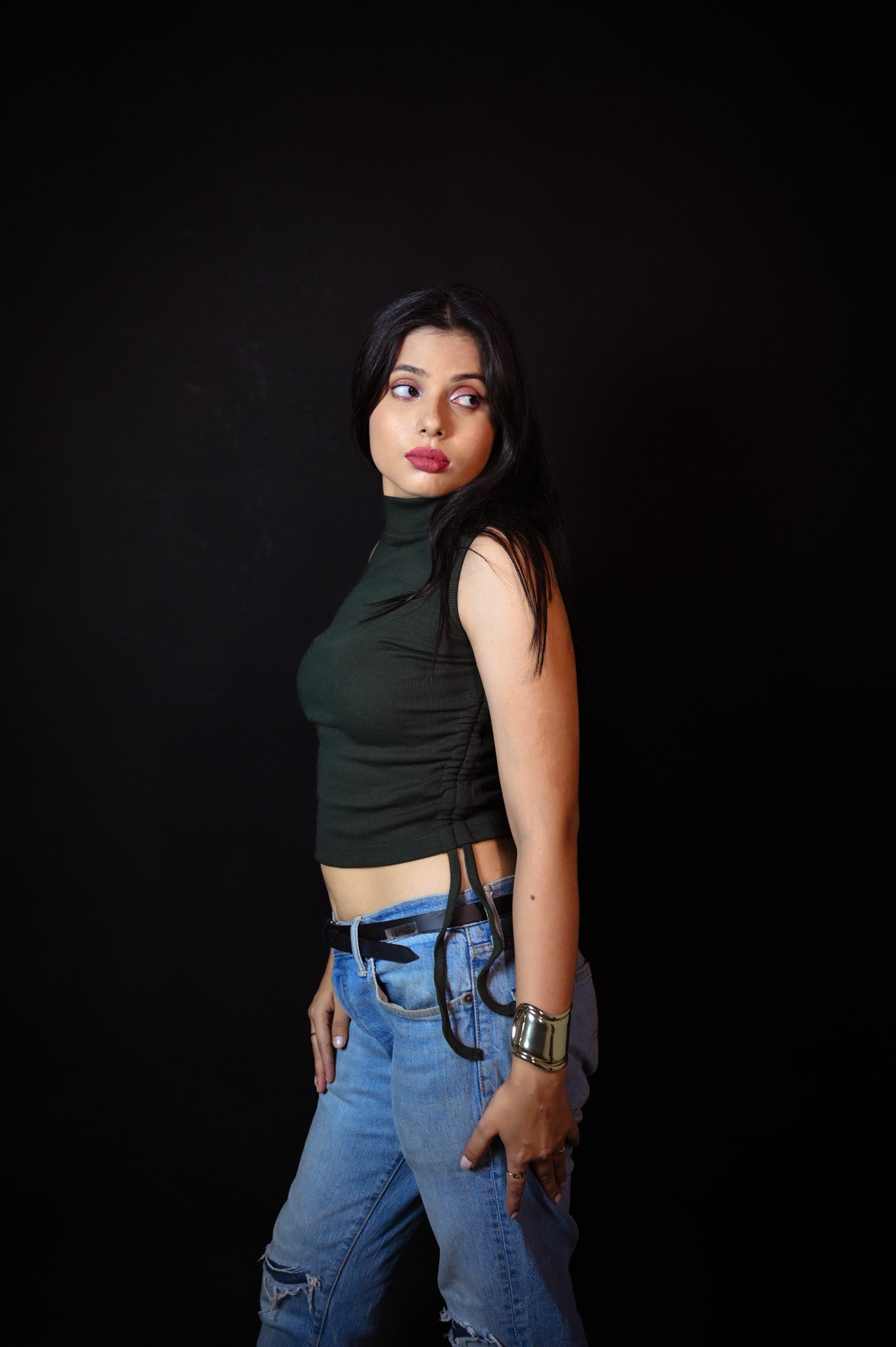 Ivy Neck Crop (Bottle Green) - Albin FashionshirtAlbin Fashion