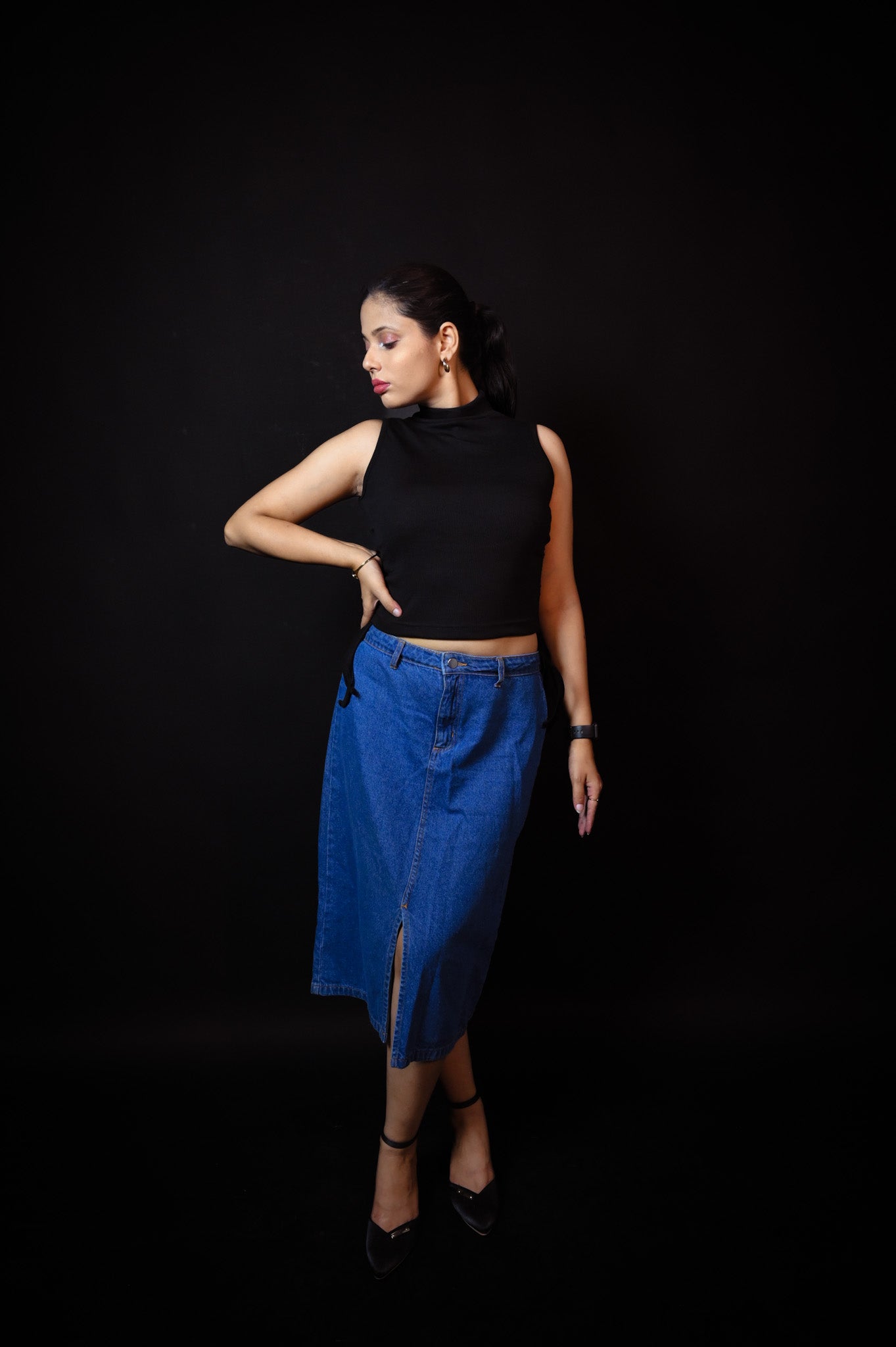 Vogue Turtle Crop (Black) - Albin Fashioncrop topAlbin Fashion
