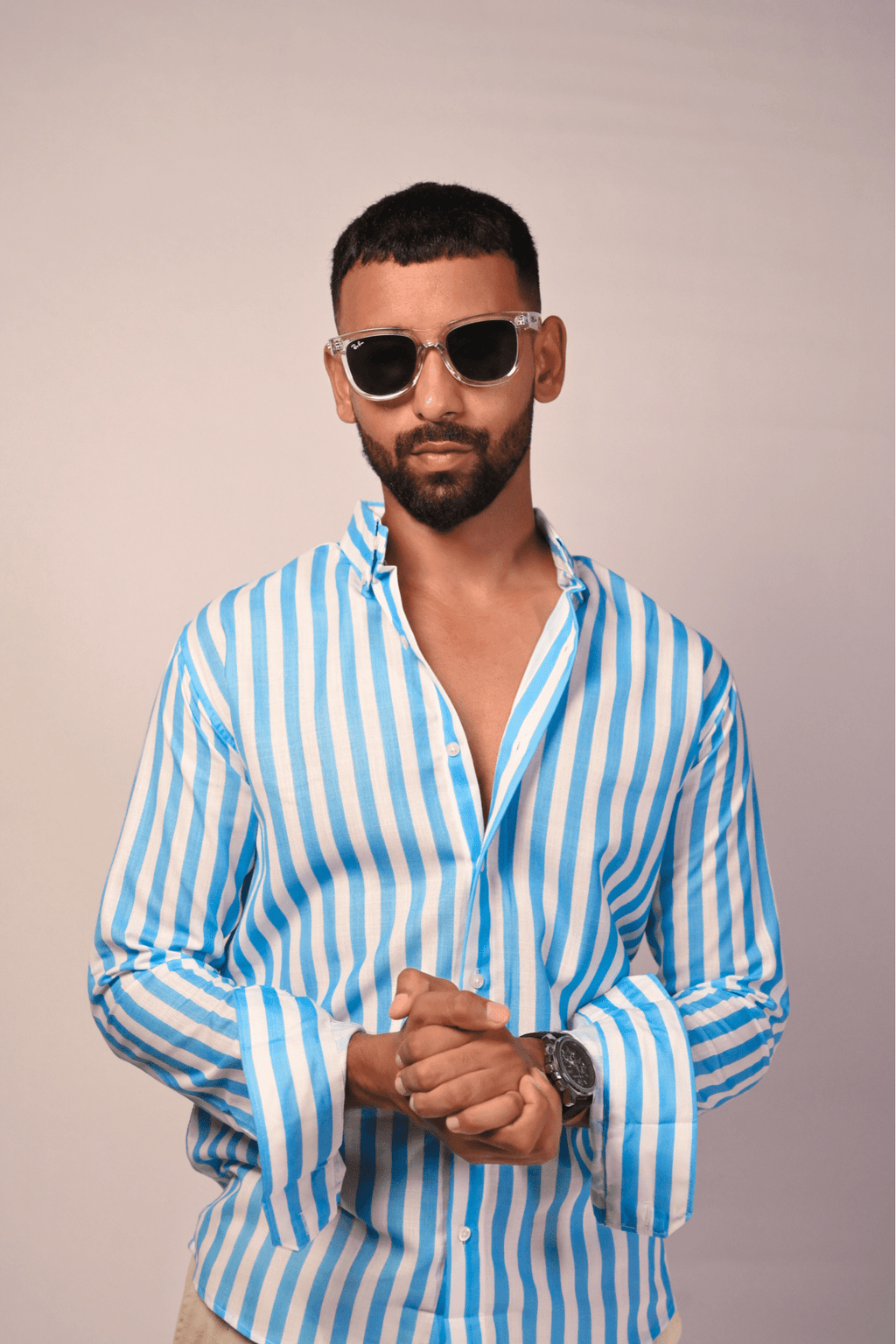 Albin Blue Stripe Shirt - Albin FashionAlbin Fashion