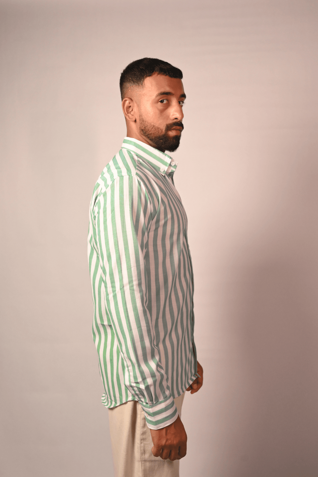 Albin green Striped Shirt - Albin FashionAlbin Fashion