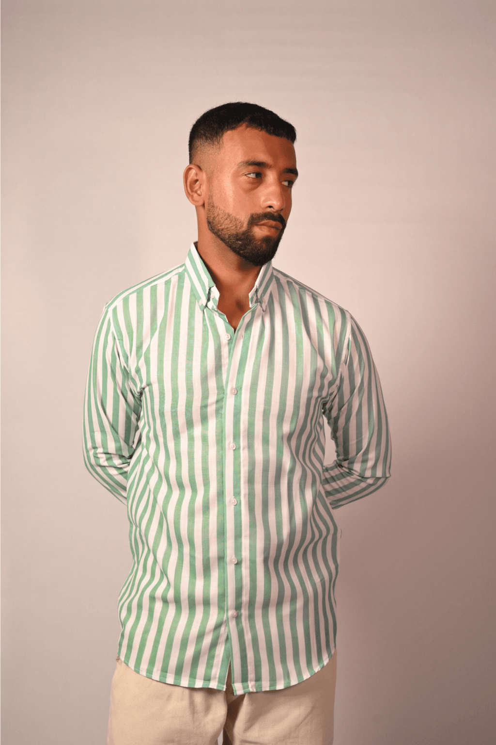 Albin green Striped Shirt - Albin FashionAlbin Fashion
