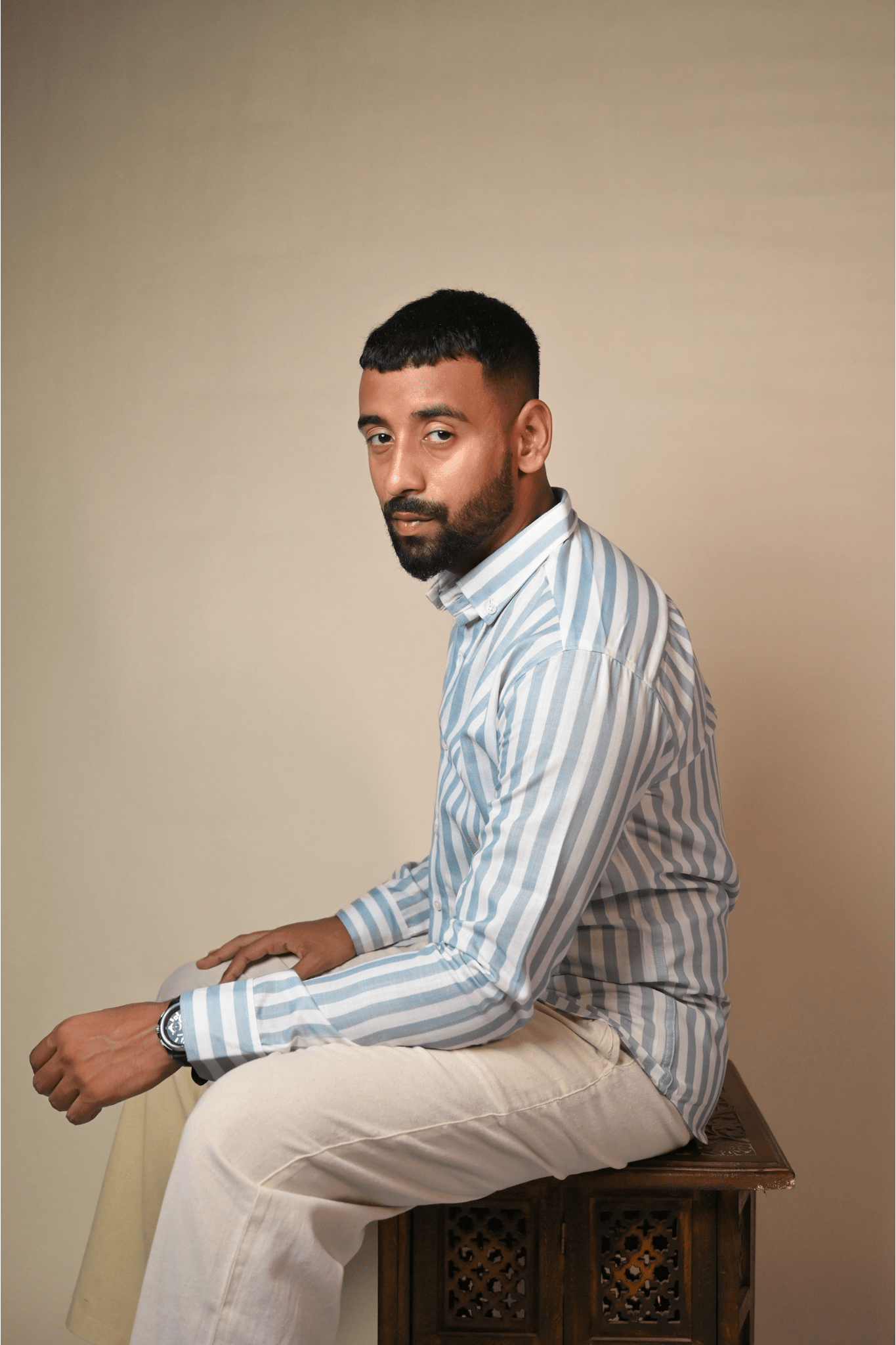 Albin grey Striped Shirt - Albin FashionAlbin Fashion