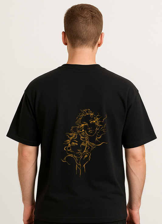 Gemini (Gemini themed Embroidered oversize t-shirt, unisex)
