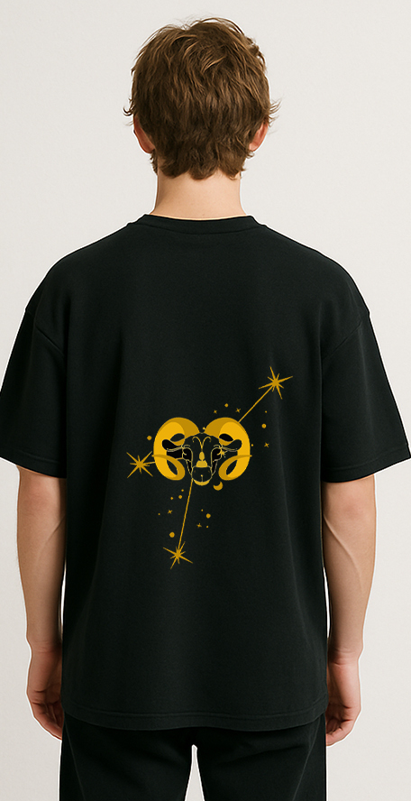 Aries (Aries themed Embroidered oversize t-shirt, unisex)