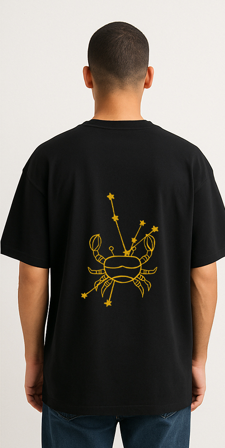 Cancer (Cancer themed Embroidered oversize t-shirt, unisex)