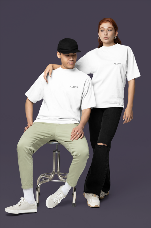 Classic Round Neck Oversized T-shirt unisex (White)